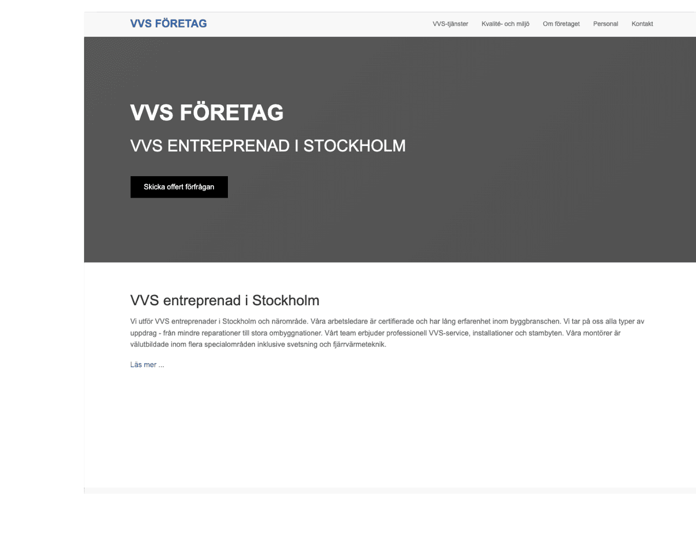 Gammal hemsida design - Före